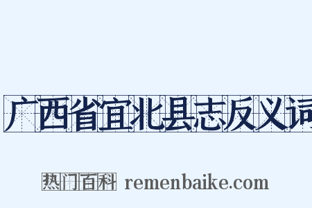 广西省宜北县志反义词是什么意思的图片
